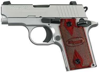 Sig Sauer P238 380 ACP Stainless Steel Rosewood Grips 1 6 Round Semi Automatic Pistol 238380HDW